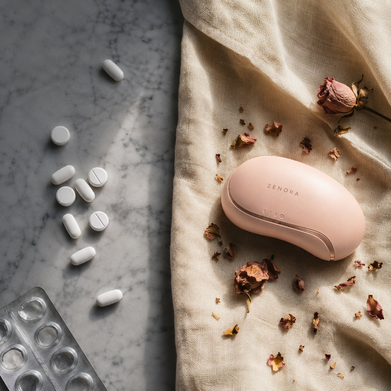 Zenora Period Relief Massager — Heat & Vibration Therapy for Cramps
