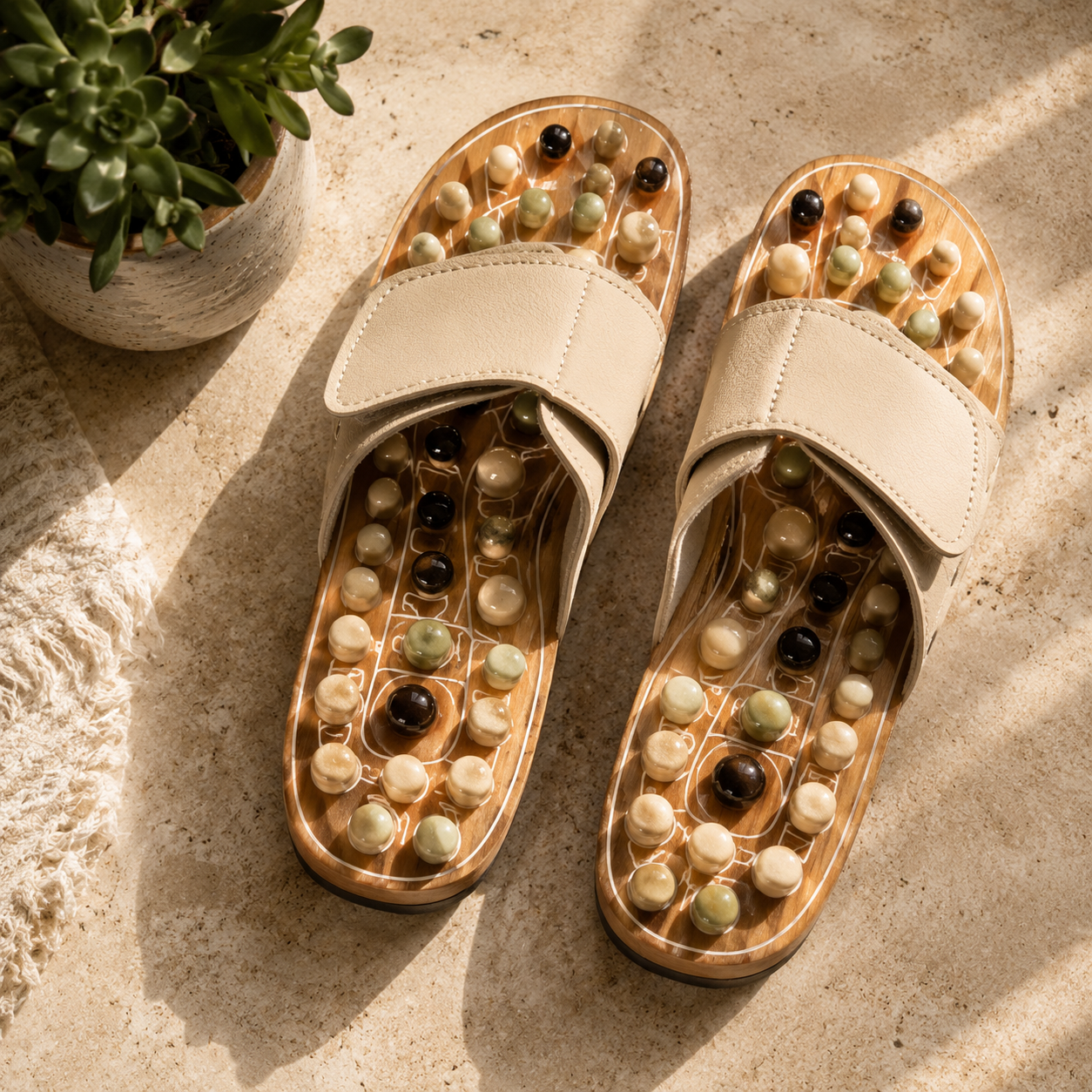Zenora Acupressure Wellness Slippers — Stress Relief & Circulation Therapy at Home